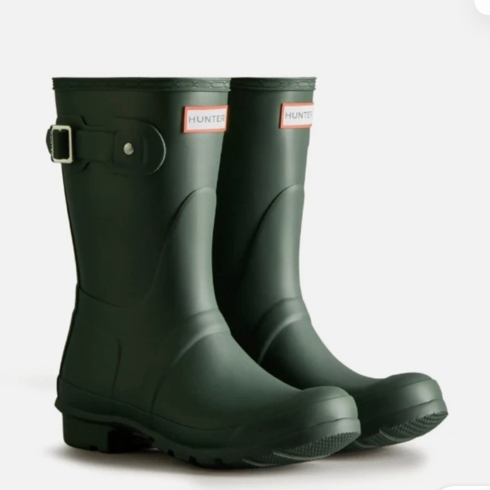(Ew) Nib Hunter Ladies Original Short Back Adjustable Rain Boots